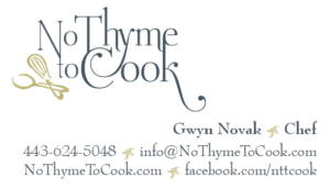 No Thyme to Cook Business Cards